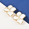 304 Stainless Steel Enamel Flower Stud Earrings EJEW-A138-02G-1