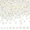 300Pcs 3 Styles ABS Plastic Imitation Pearl Beads KY-NB0001-72-1