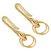 HOBBIESAY 2 Sets Brass Keychain Clasp Findings KK-HY0003-76-1