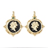 Brass Micro Pave Cubic Zirconia Pendants KK-C143-30G-1