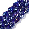 Transparent Electroplate Glass Beads Strands EGLA-N013-T4mm-B07-1
