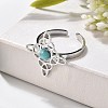 Synthetic Turquoise Finger Rings LS-RJEW-I110-02P-01-2