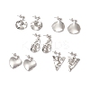 Non-Tarnish 5 Pairs 5 Style Twist Triangle & Nugget & Flat Round 304 Stainless Steel Dangle Stud Earrings Set for Women EJEW-JE05090-01-1