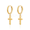 Elegant Stainless Steel Cross Earrings with Diamonds for Women's Daily Wear QX9775-1-1