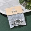 SHEGRACE Brass ABS Imitation Pearl Half Round Stud Earring Findings XGR0100P-119P-6