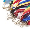 (Defective Closeout Sale: Oxydic Iron Clasp)Polyester Ribbon Name Card Holder Lanyard AJEW-XCP0001-64-2