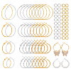48 Pairs 4 Style Iron Hoop Earring Findings IFIN-CA0001-56-1