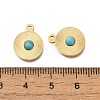 Dyed Synthetic Turquoise Flat Round Charms STAS-Q335-17G-3