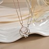 2Pcs Brass with Resin Magnetic Pendant Necklaces with 304 Stainless Steel Cable Chain WG04DA7-02-1