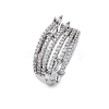 Brass Micro Pave Clear Cubic Zirconia Finger Rings LS-RJEW-S398-01P-4