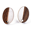 Resin & Walnut Wood Stud Earring Findings LS-MAK-N032-004A-A01-2