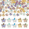 100Pcs 5 Colors Transparent Electroplate Glass Bead Caps EGLA-TA0013-10-1