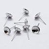 Rhodium Plated 925 Sterling Silver Ear Stud Findings STER-K167-043C-P-2