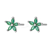 Cubic Zirconia Flower Stud Earrings FY1254-8-1