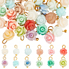 60Pcs Dyed Synthetic Coral Flower Charms PALLOY-BM00009-1