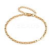 201 Stainless Steel Rectangle Link Chain Bracelets for Women LS-BJEW-G767-01C-G-4