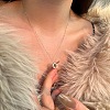 Round Ring 925 Sterling Silver Micro Pave Cubic Zirconia Pendant Necklaces for Women NJEW-F338-07P-4
