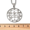 201 Stainless Steel Hollow Cut Demon Seal Sigil Pendant Necklaces NJEW-H065-25P-3