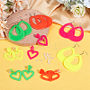 8 Pairs 8 Style Acrylic Heart & Teardrop Dangle Stud Earrings with Steel Pins for Women EJEW-PH0001-12-4