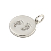 Round Rack Plating Brass Micro Pave Clear Cubic Zirconia Pendants KK-U021-01P-2