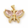 Brass Micro Pave Cubic Zirconia Pendants KK-B059-34G-E-1
