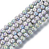 Electroplated Natural Lava Rock Beads Strands G-S352-30A-03-1