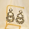 Teardrop Leopard Print Alloy Dangle Earrings for Women EJEW-K304-02G-3