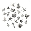 54Pcs 9 Styles Marine Animal Tibetan Style Alloy Pendants TIBEP-FP0001-13-1