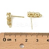 Brass Micro Pave Clear Cubic Zirconia Stud Earring Findings KK-C107-06G-3