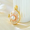 Brass Enamel Locket Pendants KK-F912-04B-G-1