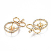 Brass Micro Pave Clear Cubic Zirconia Peg Bails Pendants KK-S356-330-NF-3