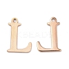 Ion Plating(IP) 304 Stainless Steel Alphabet Charms STAS-H122-L-RG-1