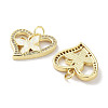 Brass Micro Pave Clear Cubic Zirconia Pendants KK-L213-018G-01-2