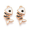 Alloy and Enamel Pendants ENAM-T021-33B-G-1
