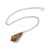 Natural Unakite Cone Pointed Dowsing Pendulums G-A249-02S-04-1