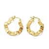 Brass Twist Wave Hoop Earrings for Women EJEW-A079-03G-1