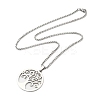 Non-Tarnish 201 Stainless Steel Box Chain Tree of Life Pendant Necklaces for Women Men NJEW-U005-04P-2