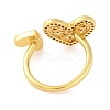 Brass Micro Pave Clear Cubic Zirconia Open Cuff Rings RJEW-U009-04D-G-3