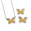 304 Stainless Steel Stud Earrings & Pendant Necklaces Sets WG2CA3C-02-3