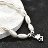 304 Stainless Steel Elephant Charm Bracelets for Women BJEW-C098-13P-3
