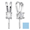 2Pcs 925 Sterling Silver Micro Pave Cubic Zirconia Peg Bails STER-HY0001-19-1