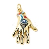 Spray Painted Alloy with Enamal Pendants LS-PALLOY-D019-09AG-1