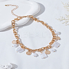 1Pc Alloy Coin & ABS Plastic Imitation Pearl Square Bib Necklaces NJEW-LP0009-38-3