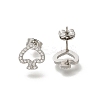 304 Stainless Steel Micro Pave Clear Cubic Zirconia Stud Earrings EJEW-H018-02P-02-1