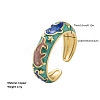Brass Enamel Cuff Open Rings for Women WGD330E-01-5