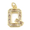 Brass Micro Pave Cubic Zirconia Pendants KK-V014-01G-17-1