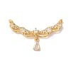Brass Micro Pave Clear Cubic Zirconia Pendants KK-M294-21G-1