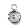 304 Stainless Steel Pendant Cabochon Settings STAS-F365-02B-P-1