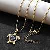 Summer Beach Brass Pave Cubic Zirconia Turtle Pendant Necklaces for Women NJEW-U039-02G-01-3