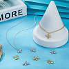 8Pcs 2 Colors Bees Brass Micro Pave Cubic Zirconia Charms KK-BBC0019-18-7